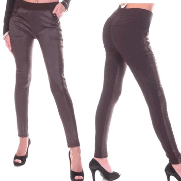LEATHER Front Panel Pants