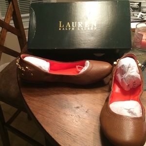 Ralph Lauren brown leather flats