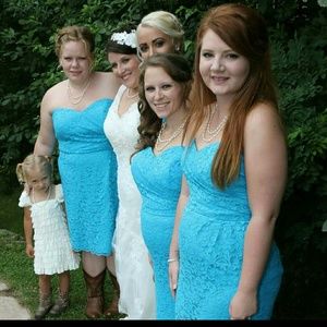 Malibu blue; beautiful dress by David bridal