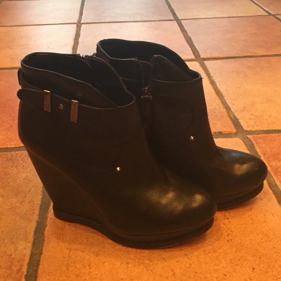 Sam Edelman Dalton leather wedge platform booties