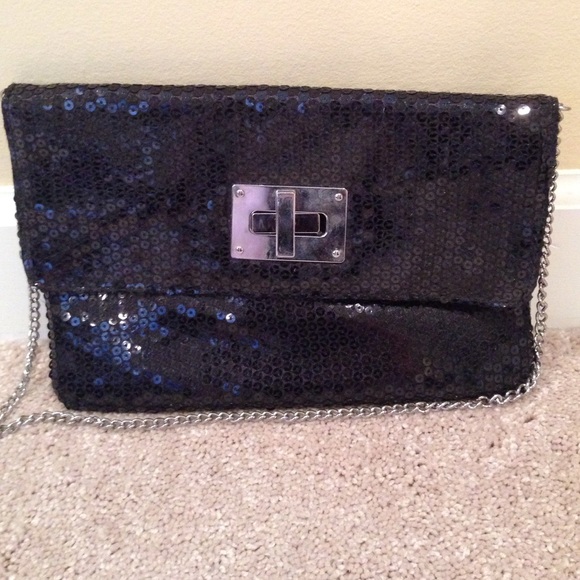 Steve Madden black sequin purse