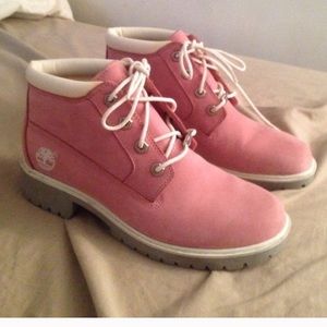 Pink women's timberland boots
