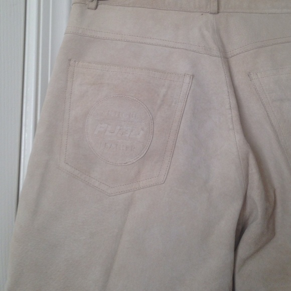FUBU | Pants & Jumpsuits | 0 Suede Leather Pants Cream Color Sz 9 ...