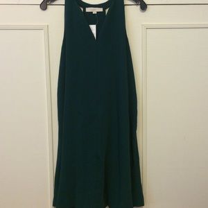 Emerald green trapeze dress