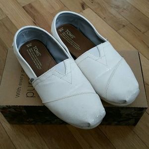 Toms Glitter Bridal White shoes