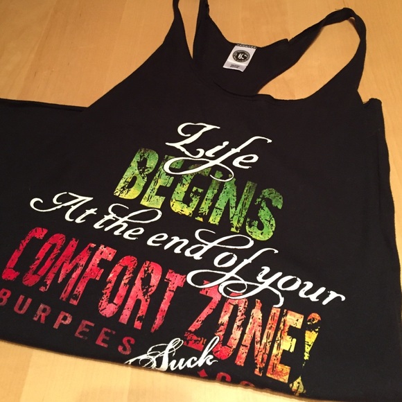 Black Graphic Workout Crossfit Tank, Medium