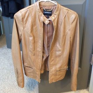 camel colored leather jacket