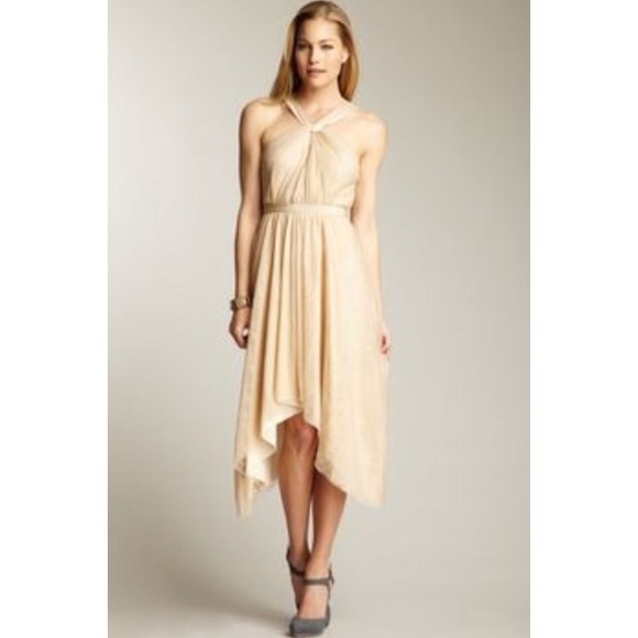 Aryn K Asymmetrical knotted front dress