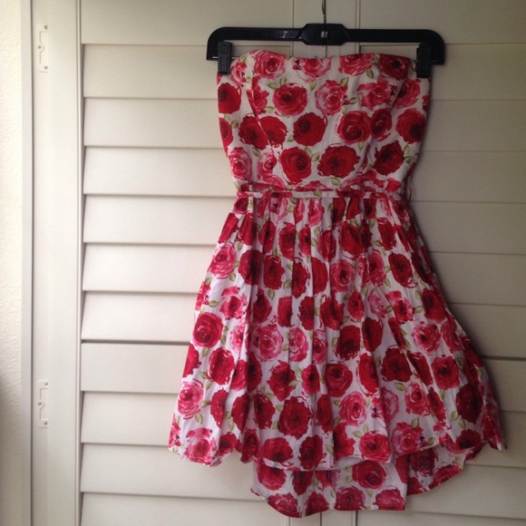 Pink and Red Floral Dress