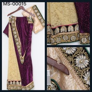 NEW Designer Saree with matching blouse piece.