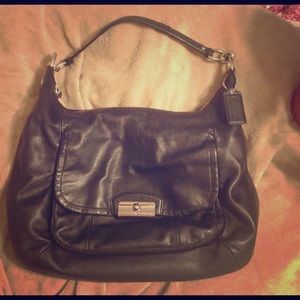 Black Leather Coach Handbag