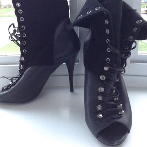 Lace Up Guess Peep Toe Booties