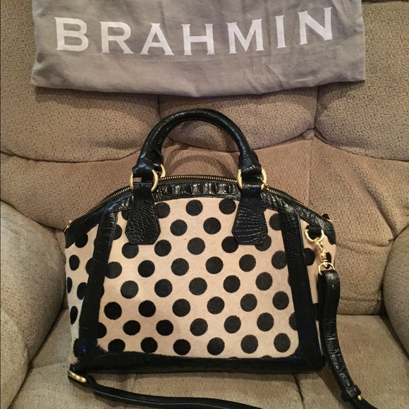 Leather and cow hide Brahmin handbag