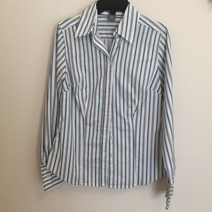 Ann Taylor Petites striped Oxford