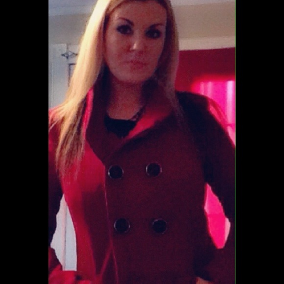 The Limited Deep Red Peacoat