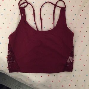 Burgundy crop top, xs / small size 0-2