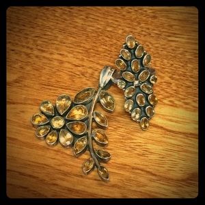 Vintage Sterling Silver Ring & Pendant Yellow