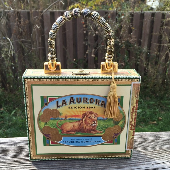 Handmade Handbags - Vintage cigar box purse handbag Small Darling