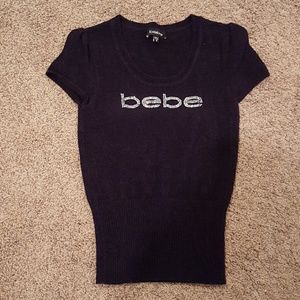 Fuzzy Black Bebe Top