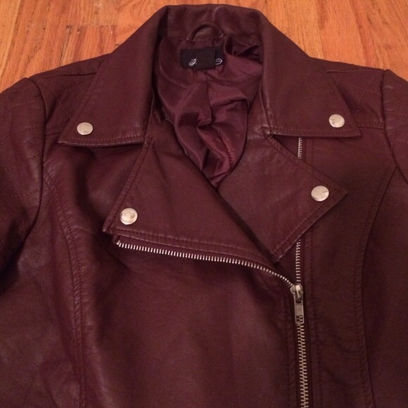FOREVER 21 maroon leather jacket WORN ONCE