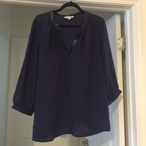 Large Navy blue sequence old navy blouse