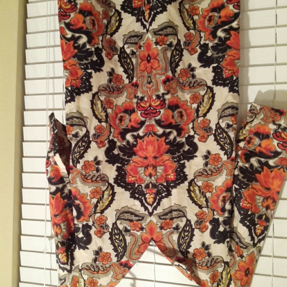 J.Crew Linen Dress oriental pattern size 4
