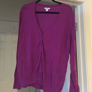 Purple long sleeve cardigan