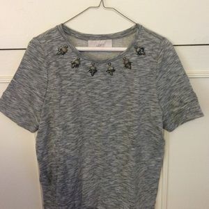 Embellished short sleeved sweatshirt
