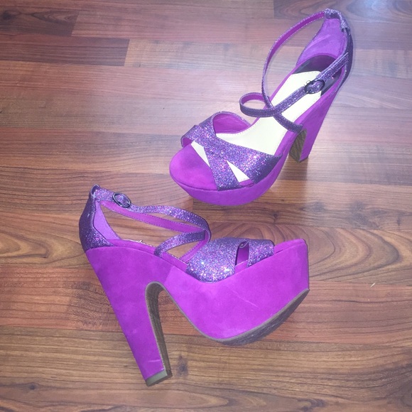 Fushia glitter Gianni bini heels