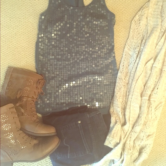 Sequined tank top