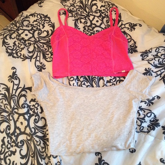 Two Hollister crop tops