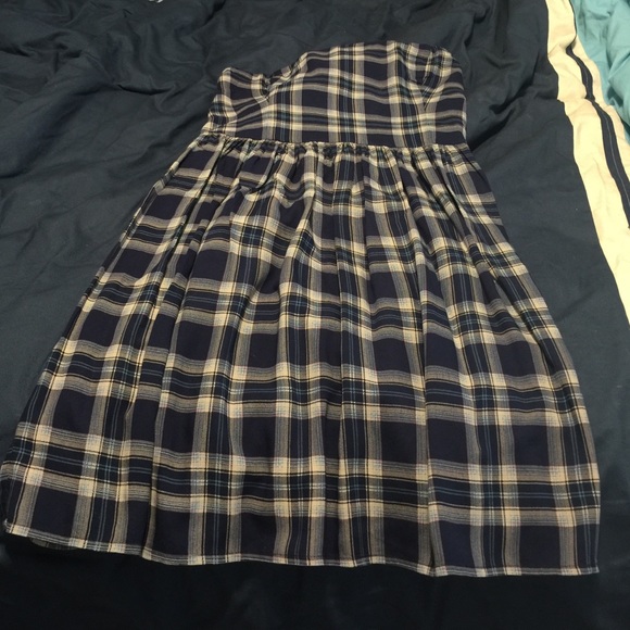 Strapless Plaid Dress