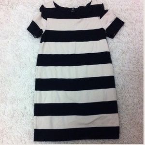 A line dress black and white soft cotton
