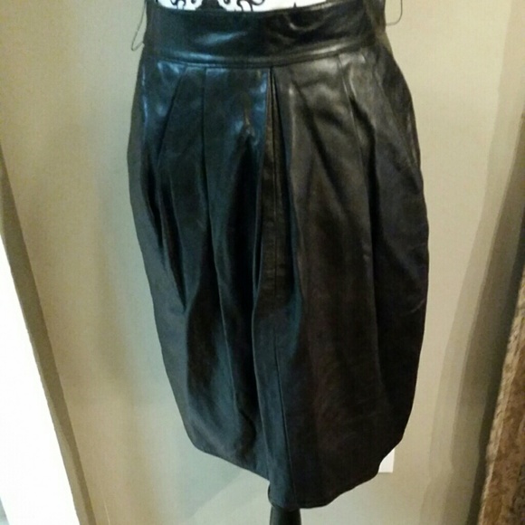 Vintage Vakko Leather Skirt