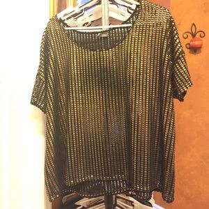 Gold metallic T shirt, size large