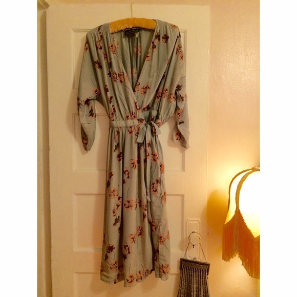 Vintage Carole Little wrap floral print dress