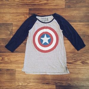 Marvel Captian America Baseball Tee