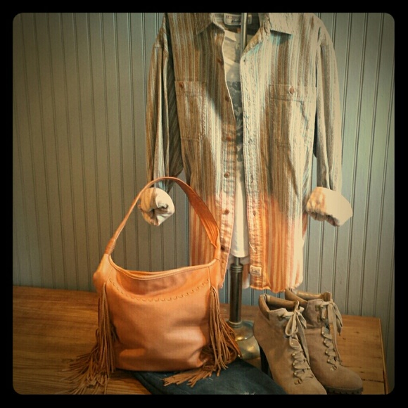 *SOLD* Upcycled Dip Dyed Urban Shirt