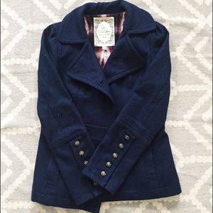 Guess Jeans Wool Peacoat