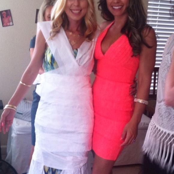 Coral Bandage Dress small