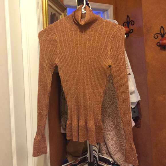 Bronzy/Gold sparkly turtleneck, XS