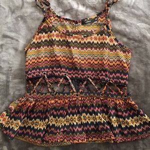 LF STORES zig zag laced top