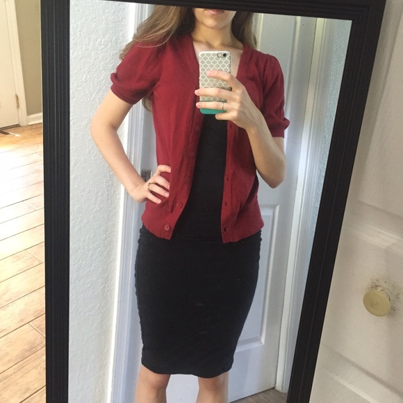 LOFT Sweaters - Ann Taylor loft red orange cardigan