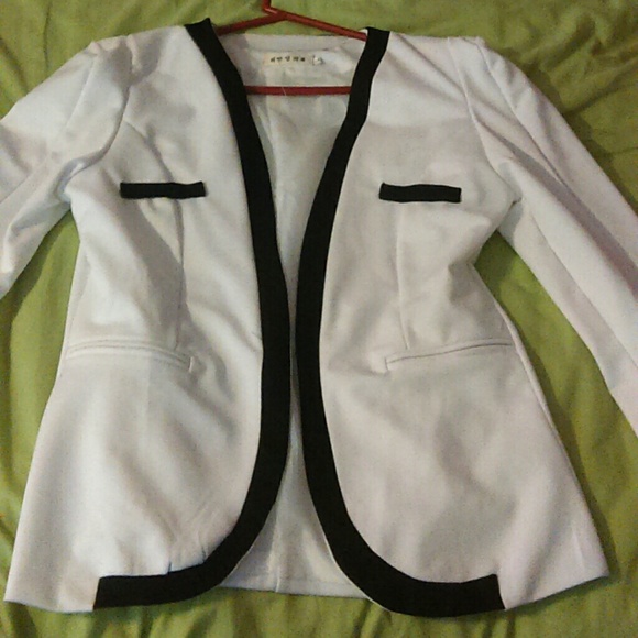 White and black blazer