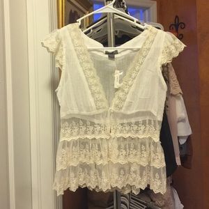 Lace vest, medium, NWT, ivory