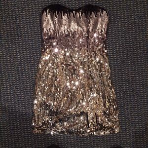 Strapless sequence dress