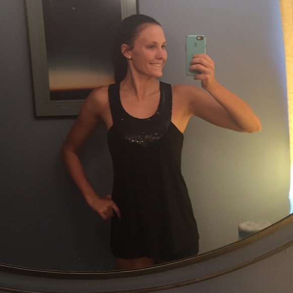 Rampage Sequin Bow Tie Back Tank - Picture 2 of 4