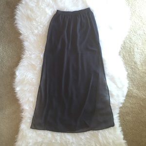 Sheer blue skirt with side splits