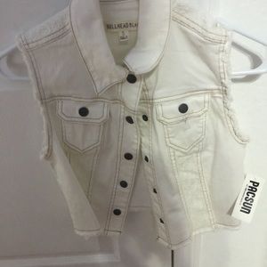 Pacsun Ivory jean vest, NWT, small
