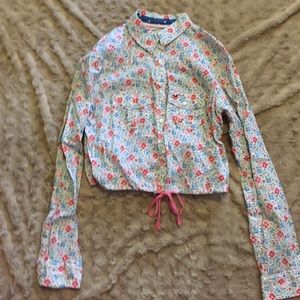 Long sleeve floral Hollister shirt